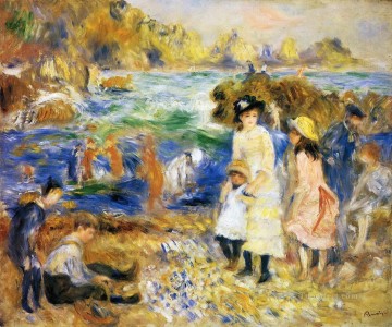 escena de la playa de renoir guernsey Pinturas al óleo